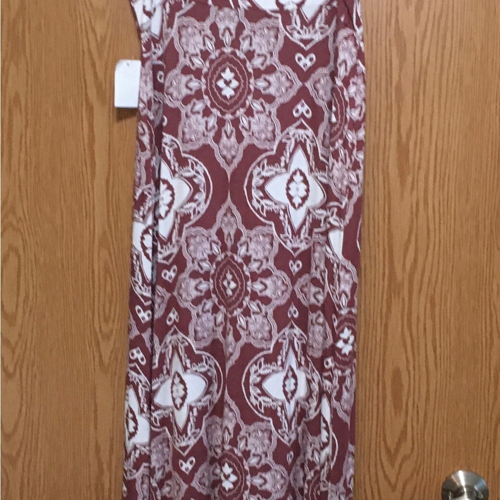 Charlotte Russe Maroon and White Patterned Dress